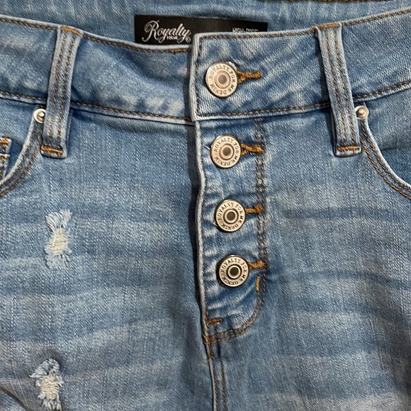 Royalty For Me High-Rise Distressed Shorts - Picture 2 of 5